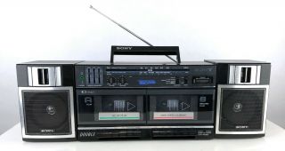 Sony Cfs - W360 Portable Cassette Recorder Am/fm Radio Stereo Boombox,  Blk - Vtg