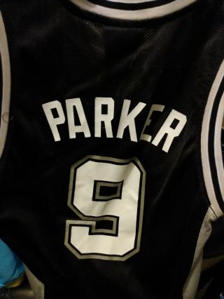 Tony Parker San Antonio Spurs Adidas Youth Small Jersey Black 3