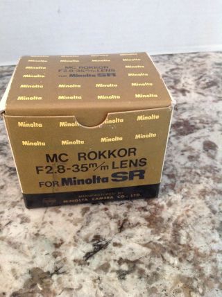Vintage Minolta Mc W.  Rokkor 35mm Lens