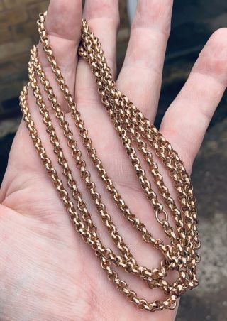 A Good Quality Early Antique 9ct Rose Gold “filled” Guard / Muff Chain,  C1800s.
