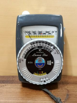 Vintage Gossen Luna Pro Light Meter W/ Leather Case & Lanyard