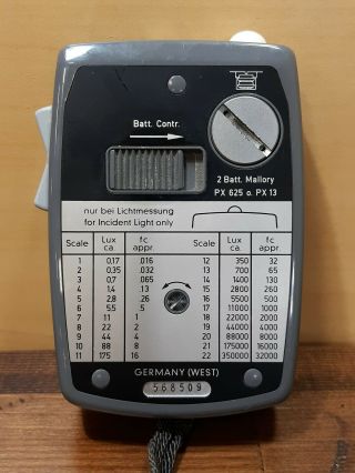 Vintage Gossen Luna Pro Light Meter w/ Leather Case & Lanyard 3