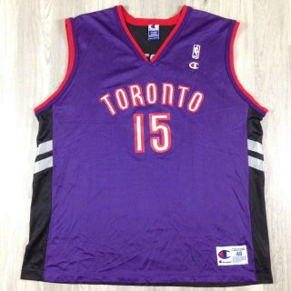 Champion Toronto Raptors Vince Carter 15 Jersey Size 48 Xl Purple Vtg Nba