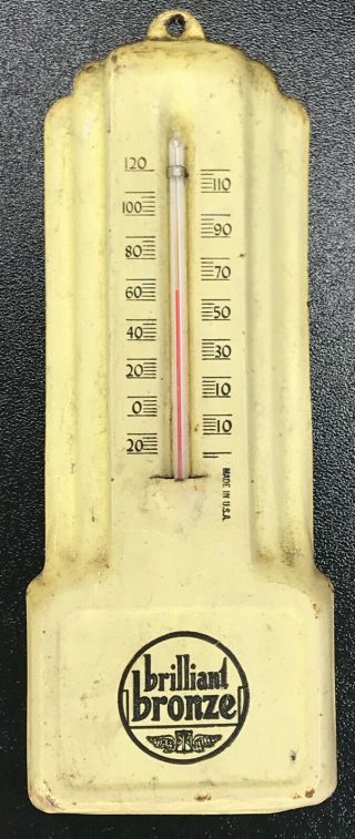 Vintage Brilliant Bronze Gasoline Thermometer