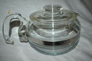 Vintage Pyrex Glass Flameware 8336 - H B23 Coffee Pot Tea Kettle 6 Cup W/lid