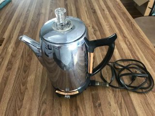 Vintage Ge General Electric 10 Cup Coffee Percolator Pot Maker 28p41