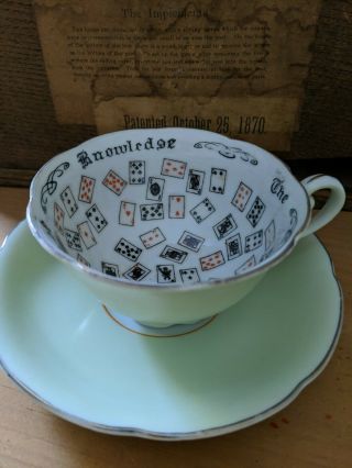 Vintage Cup Of Knowledge Fortune Telling Teacup And Saucer