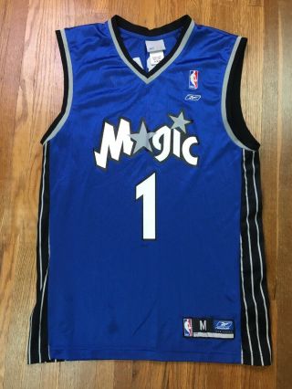 Vintage Reebok Tracy Mcgrady Nba Basketball Jersey Sz Medium Orlando Magic Blue