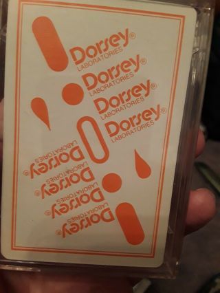 Vintage Advertising Dorsey Laboratories Deck Of Playing Cards In Plastic Case