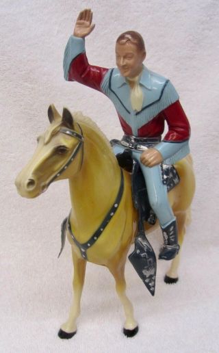 Vtg Hartland Plastics Cowboy Toy Set Roy Rogers,  Horse Trigger,  Saddle & Pistol