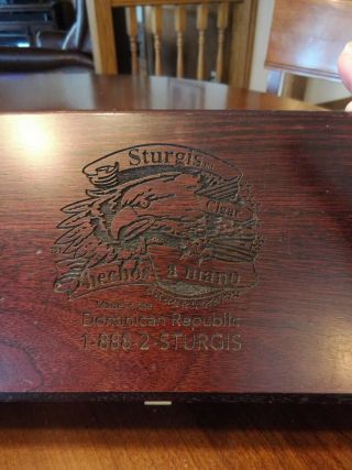 STURGIS Cigar Wood Box (empty) Dominican Republic Imported Real Wooden Box 2