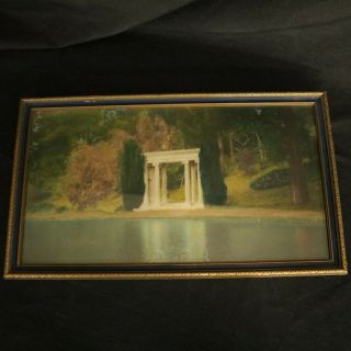 Antique Hand Tinted Photograph Framed Portals Of The Past Lloyd Lake San Fran