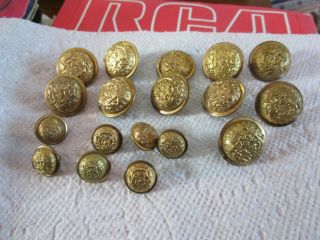 Antique Maine State War Buttons Scovill Mfg Co Waterbury Full Coat? 18pcs.