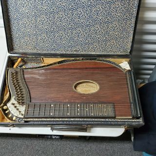 Antique A.  Seith München Zither Lap Harp Case Accessories