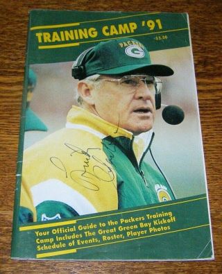 Green Bay Packers 1991 Training Camp Guide Autographed By 12,  Coach Infante