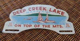 Deep Creek Lake Maryland Plate Topper Antique Old Vintage