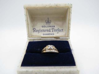 Antique Diamond Solitaire Bridal Engagement Wedding 14kt Ring Set Sz 9 Tw 3.  51gr