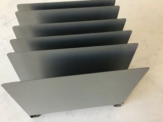 Vintage Industrial 5 Slot Grey Metal Desk Organizer Mail File Tray Sorter Usa