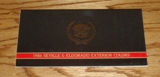 1986 Cadillac Seville & Eldorado Exterior Color Selections Brochure 86