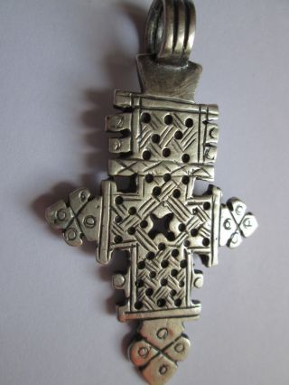Antique Very Old Ethiopian Coptic Silver Cross 3