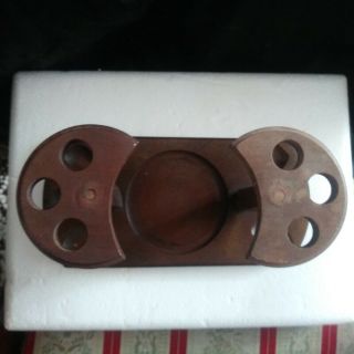 Vintage Pipe Stand Holder for 6 Pipes Walnut Tobacco Smoking NO humidor 2