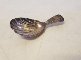Antique Georgian King George Iii London Sterling Silver Caddy Spoon 1810