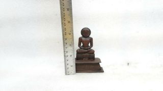 Antique Old Hand Carved Wooden Sculpture Statue Figure Jain God Buddha MP 2