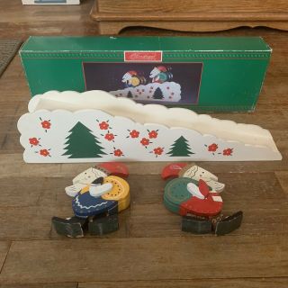 Vintage 1995 House Of Lloyd Christmas Around The World Wooden Santa’s Ski Slope