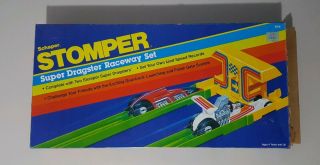 Vintage 1984 Schaper Stomper Dragster Raceway Set