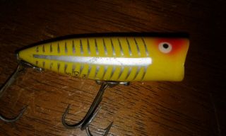 Heddon Chugger Spook Lure - Yellow Shore Minnow Top Water Bait