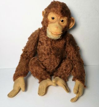 Antique Vintage Steiff Jointed Chimpanzee Jocko Mohair Monkey