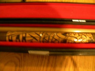 Vintage Wood - Carved Pool Cue/Stick with Felt - Lined Case 2