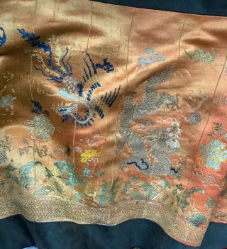 Antique Chinese Silk Embroidery Kesi Brocade Dragon Panel 3