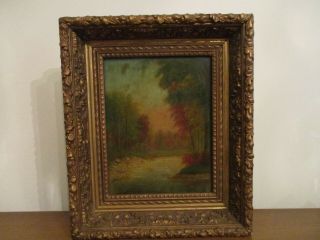 Antique Watercolor Landscape Painting Great Victorian Frame