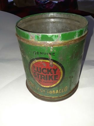 Old Lucky Strike Cigarette Can.  Antique.  Unique.  Only Produced In 