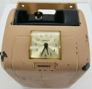 Vintage Peninsula Business Punch Time Clock With Key