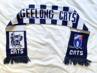 Vintage 90s Geelong Cats Football Scarf