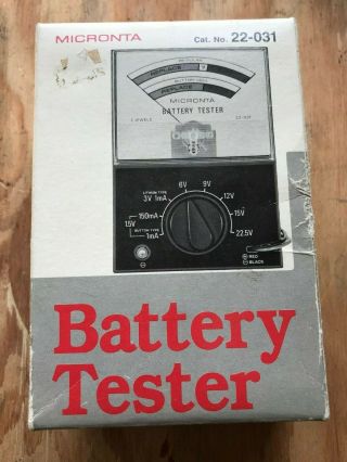 Vtg.  Micronta Battery Tester With Box And Paperwork Cat.  No.  22 - 031