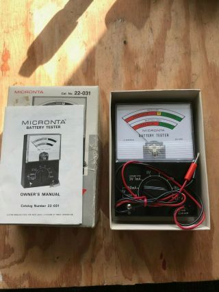 Vtg.  Micronta Battery Tester with Box and Paperwork Cat.  No.  22 - 031 2