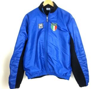 Vintage Santini Sms Italia Fleece Windproof Cycling Jacket Full Zip Size Xl