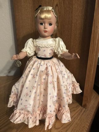 Vintage 1951 Madame Alexander Little Women Amy 14” Doll With Fashion Academy Tag