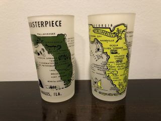 Vintage Retro Hazel Atlas FLORIDA US State Souvenir Drinking Glasses (2) 3