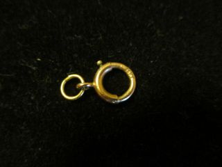 Vintage 14k Yellow Gold Spring Ring Clasp Necklace Fastener 8 Mm.  4 Grams