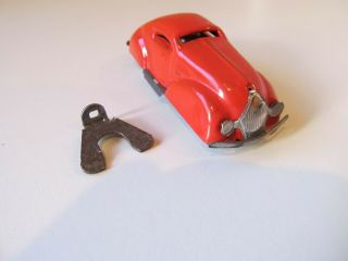 Vintage Triang Minic Wind - Up Tin Car With Key - 1950 