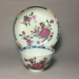 Chinese 18th C Export Porcelain Teacup Teabowl And Saucer