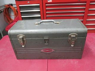 Vintage Craftsman Usa 20 " Tool Box W/ Tray & Rare Metal Handle Old