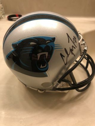 Christian Mccaffrey Autographed Carolina Panthers Mini Helmet Jsa T56917