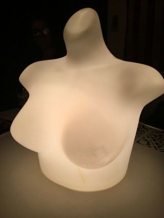 Vintage Ladies Mannequin Bust Torso Figural Lamp Light Blow Mold Plastic