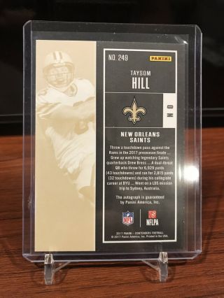 2017 Contenders Taysom Hill Rookie Ticket 2