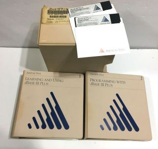 1985 Ibm Ashton Tate Programming With Dbase Iii Plus Floppy Discs Software Vtg